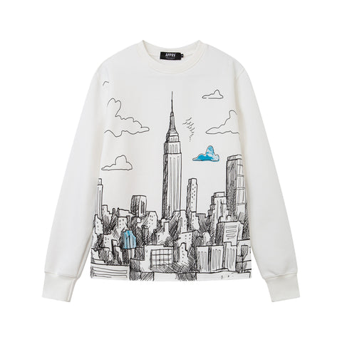 SKYLINE CREW NECK - WHITE