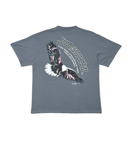 HUMAN vs EAGLE TEE - LIGHT GREY